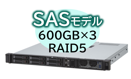 Express5800/D/R110m-1(RAIDコントローラ搭載) Xeon 6325P 4C/16GB/SAS 600GB*3 RAID5/W2022/ラック 3年保証