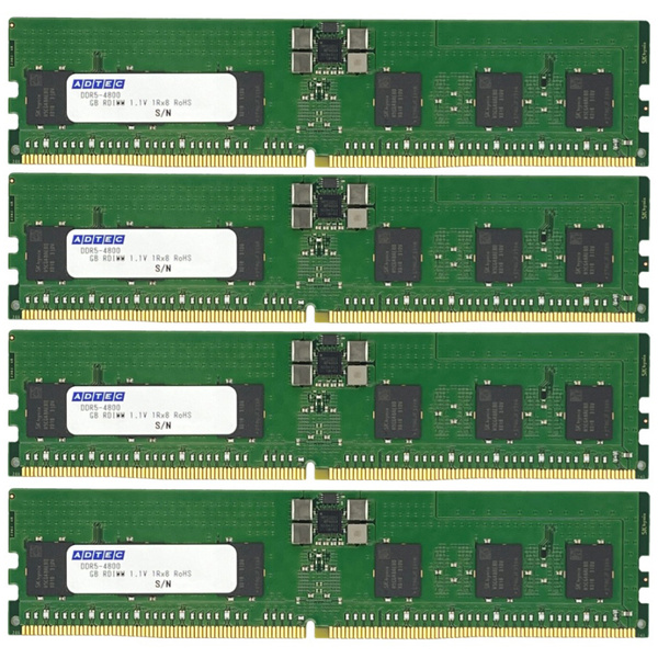 DDR5-4800 RDIMM 128GB×4枚 2Rx4 80bit