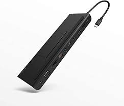 USB 3.1 Type-C 11-in-1フル機能の高性能ハブ USB 3.1 Gen 1 Type-A x2/USB2.0 Type-A x1/HDMI Std.A x1/VGA x1/DisplayPort x1/RJ45 x1/Audio x1/SD x1