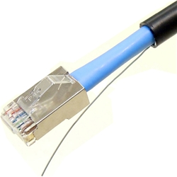 カテゴリ5e STP 屋外用ケーブル 単線 ストレート配線 黒 90m