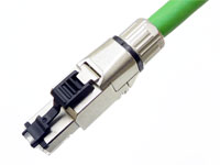 カテゴリ6A 高温度産業用ケーブル S/FTP 単線 ストレート配線 緑 90m