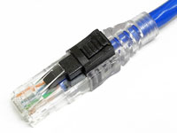 抜け防止LAN CAT6 UTPケーブル 単線 ストレート 群青 40m
