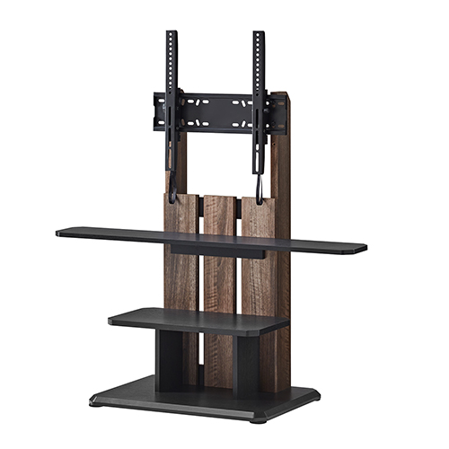 キャスター付き自立TVスタンド 木製 24～55V用 ダークブラウン