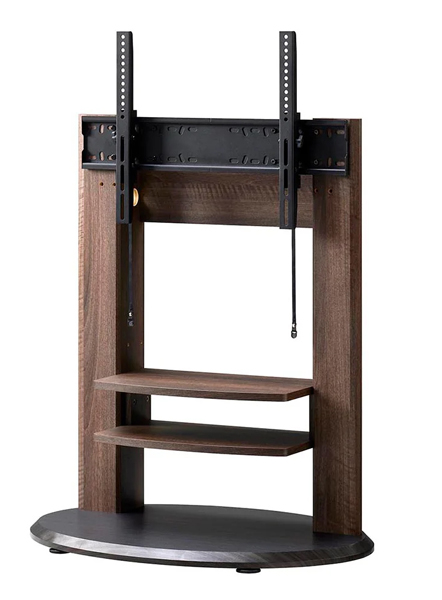 キャスター付き自立TVスタンド 木製 32～77V用 ダークブラウン