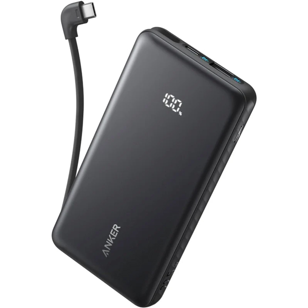 Anker Zolo Power Bank (10000mAh 22.5W Built-In USB-Cケーブル) ブラック