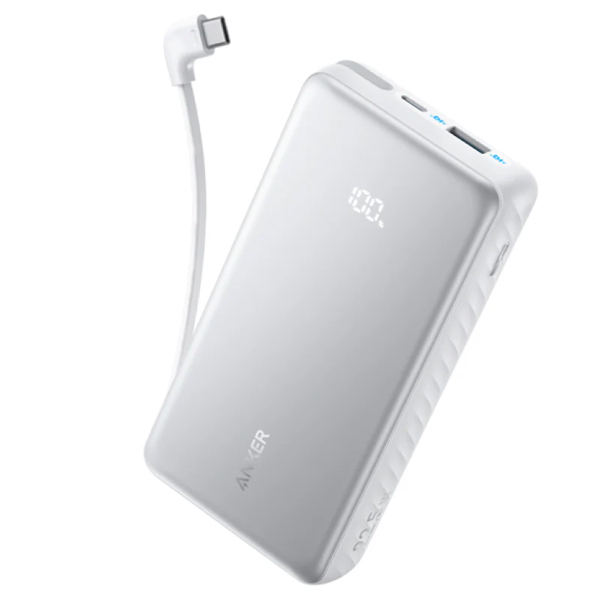 Anker Zolo Power Bank (20000mAh 22.5W Built-In USB-Cケーブル） ホワイト
