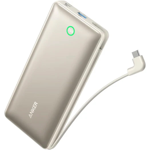 Anker Nano Power Bank (20000mAh 30W Built-In USB-C ケーブル) (ホワイト)