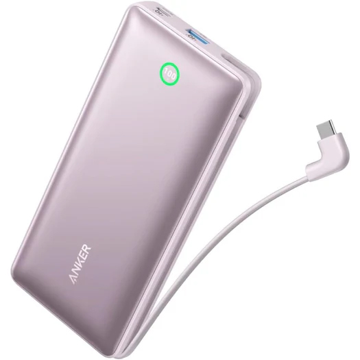 Anker Nano Power Bank (20000mAh 30W Built-In USB-C ケーブル) (パープル)