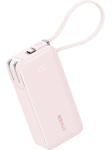 Anker Power Bank (10000mAh Fusion Built-In USB-C ケーブル) ピンク