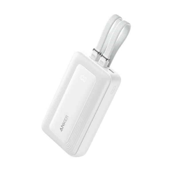 Anker Zolo Power Bank (10000mAh 30W Built-In USB-C / ライトニングケーブル) ホワイト