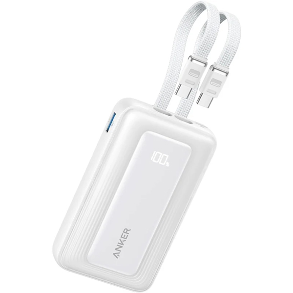 Anker Zolo Power Bank (10000mAh 35W Built-In Dual USB-Cケーブル) ホワイト