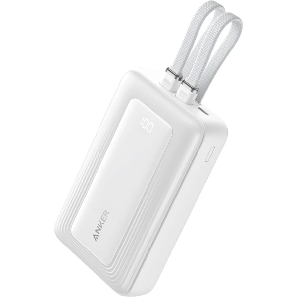 Anker Zolo Power Bank (20000mAh 30W Built-In USB-C / ライトニングケーブル) ホワイト