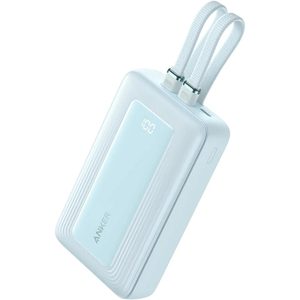 Anker Zolo Power Bank (20000mAh 30W Built-In USB-C / ライトニングケーブル) ブルー