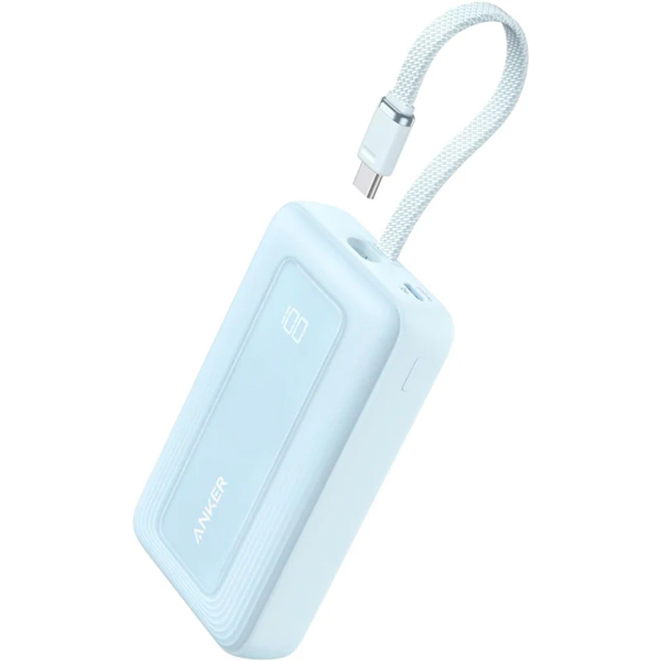 Anker Zolo Power Bank (10000mAh 30W Built-In USB-Cケーブル) ブルー