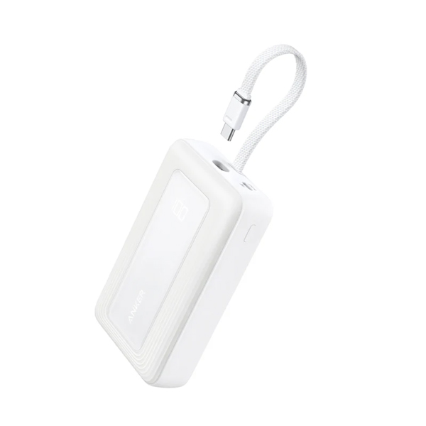 Anker Zolo Power Bank (20000mAh 45W Built-In USB-Cケーブル) ホワイト