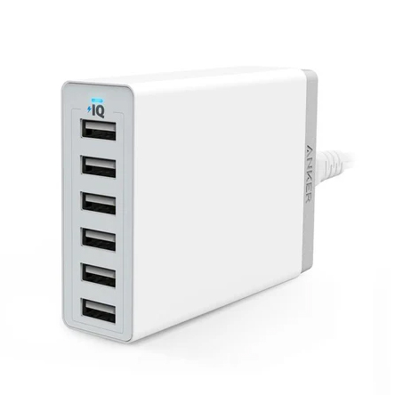 Anker PowerPort 6 (60W 6ポート USB急速充電器)【PowerIQ搭載】 (ホワイト)