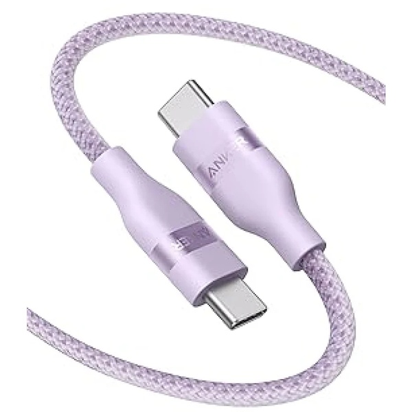 Anker USB-C & USB-C ケーブル (1.8m 240W 高耐久ナイロン) USB PD対応 MacBook Pro iPhone Galaxy iPad Pro/Air MacBook Pro/Air 各種対応 パープル