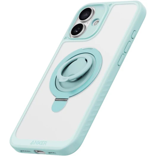 Anker MagGo Magnetic Case (2-in-1 360°シリコンリング iPhone 16用) ミントブルー