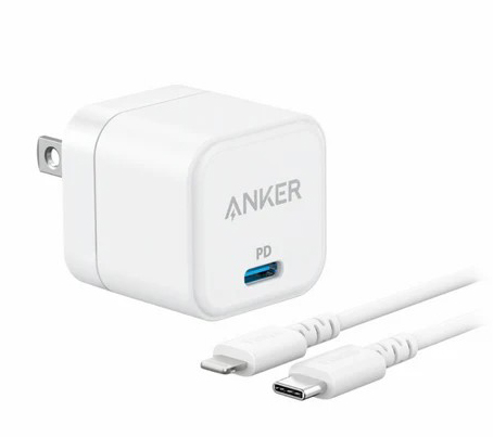Anker PowerPort III 20W Cube with USB-C & Lightning ケーブル ホワイト