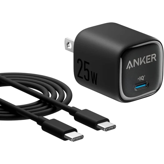 Anker Charger (25W) with USB-C & USB-C ケーブル (ブラック)