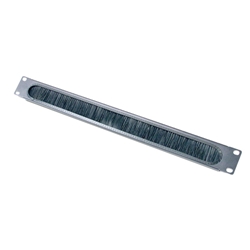 1U Cable Pass-Thru w/Brush Strip Black