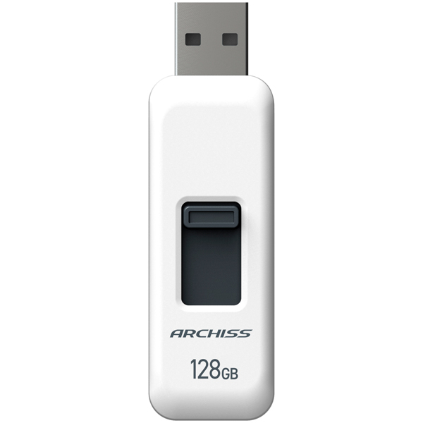 USB2.0 フラッシュメモリ 128GB スライド式 ホワイト