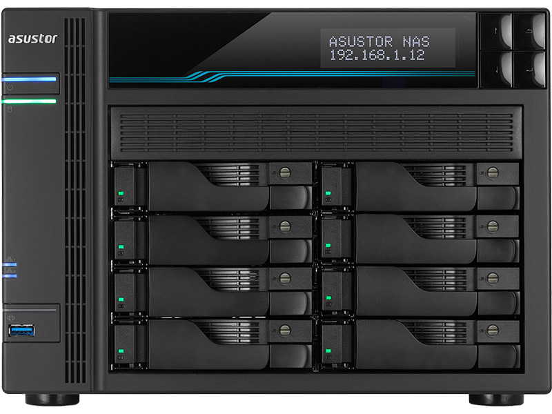 LOCKERSTOR 8 8ベイNAS Intel ATOM C3538 2.1GHz Quad-Core 8GB RAM 10GBASE-T x2 2.5GBASE-T x2 USB3.2 Gen1 x2 M.2 NVMe/SATA slot x2 3年保証