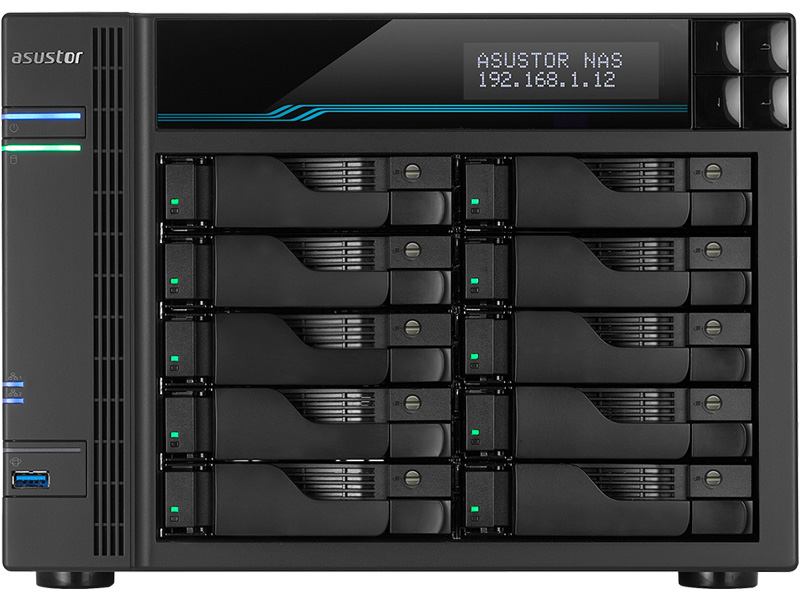 LOCKERSTOR 10 10ベイNAS Intel ATOM C3538 2.1GHz Quad-Core 8GB RAM 10GBASE-T x2 2.5GBASE-T x2 USB3.2 Gen1 x2 M.2 NVMe/SATA slot x2 3年保証