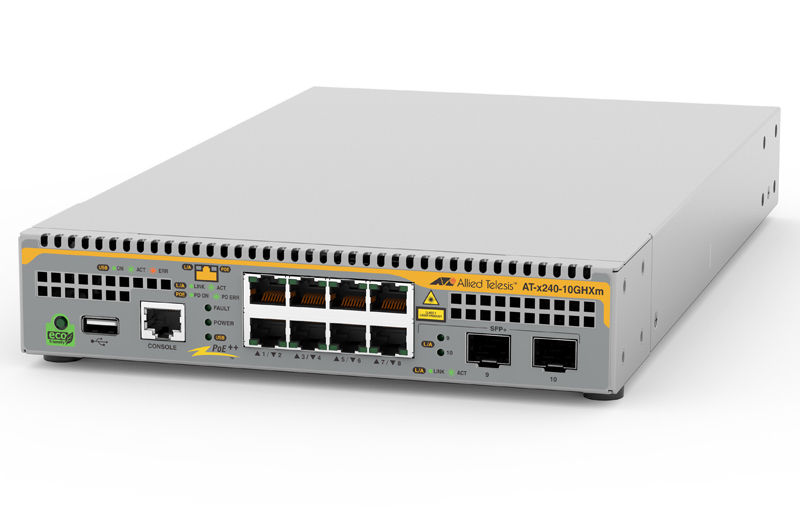 AT-x240-10GHXm-N5 アカテﾞミック PoEスイッチ