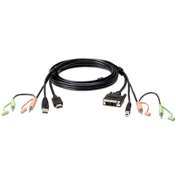 1.8m USB KVMケーブル（HDMI→DVI-D変換、オーディオコネクター付属）