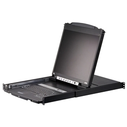 19インチLCD一体型8ポートKVMドロワー/マルチインターフェース/ショートレール