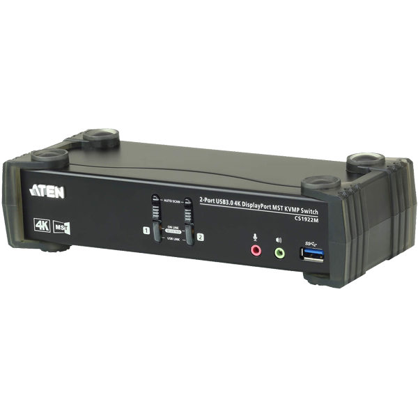 USB3.0ハブ搭載 DCI 4K対応 2ポートUSB DisplayPort MST KVMPスイッチ