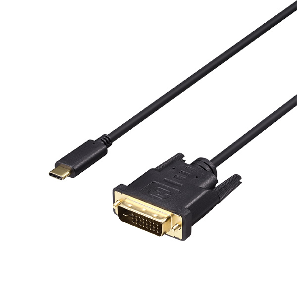 ディスプレイ変換ケーブル USB Type-C - DVI 2m ブラック