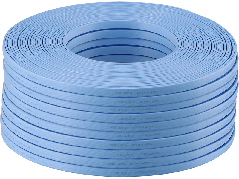 ツメの折れないLANケーブル Cat5e フラット100m ブルー