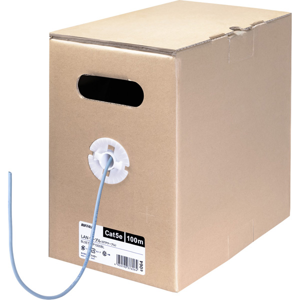 ツメ折れないCat5e LANケーブル STP 100m ブルー