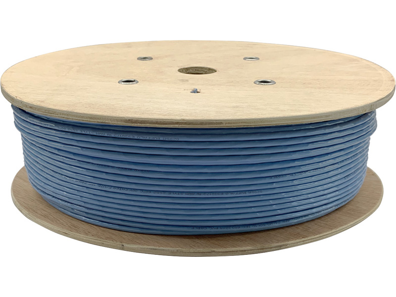 Cat6A LANケーブル 単線 300m ブルー