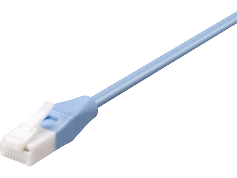 ツメ折れないCat6 LANケーブル やわらか 0.2m ブルー