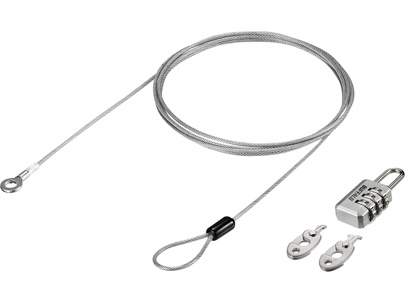 3桁ダイヤル式南京錠+ワイヤー付+3種キー