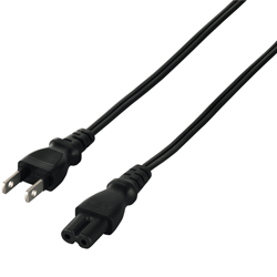 電源ケーブル 2ピンソケット（メス）⇔2ピンプラグ（オス） 1.0m ブラック
