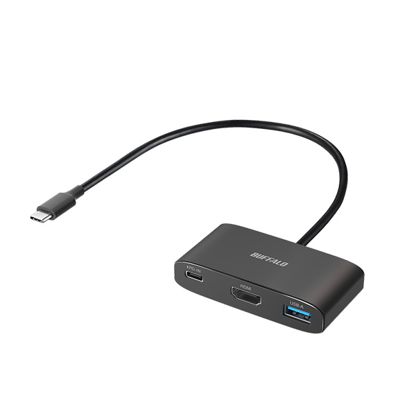 USB-C 3.2 Gen1 バスパワー 3ポートハブ PD対応 ブラック