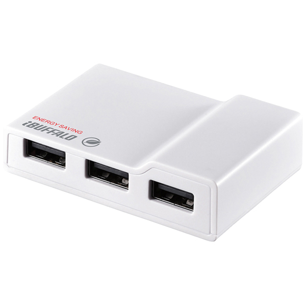 USB2.0 電源連動節電機能付きセルフパワー4ポートハブ ホワイト