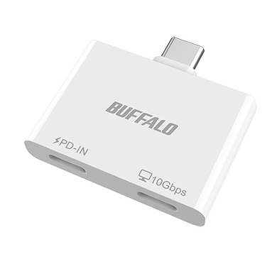 スマホ・タブレット向け USB-C 2ポートハブ PD対応 ホワイト