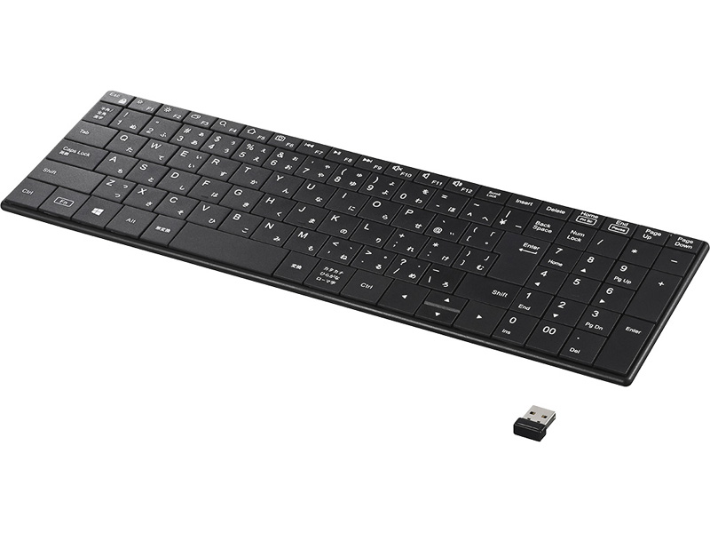 2.4GHz無線 コンパクトキーボード ブラック