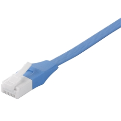 ツメの折れないLANケーブル カテゴリー6 ストレート フラット 0.5m ブルー