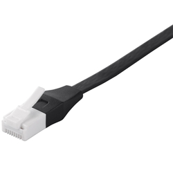 ツメの折れないLANケーブル カテゴリー6 ストレート フラット 15m ブラック