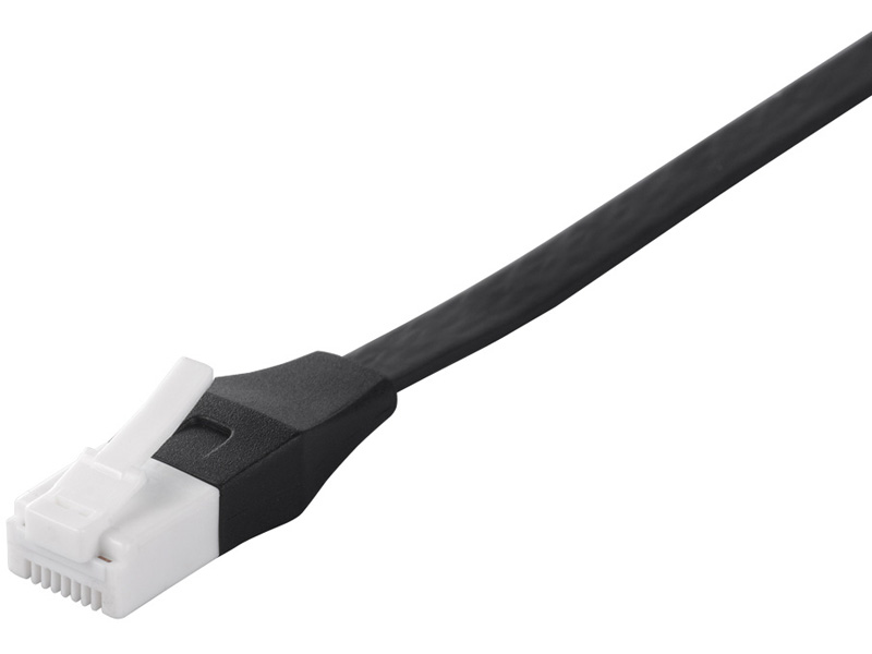 Cat6 ツメの折れないLANケーブル フラット ストレート 20m ブラック