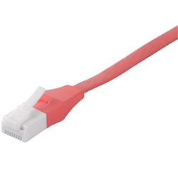 ツメの折れないLANケーブル カテゴリー6 ストレート フラット 2m ピンク