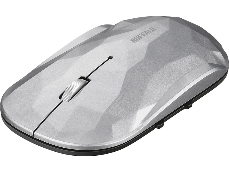 薄型 5ボタン Bluetooth BlueLEDマウス ジオメトリー シルバー