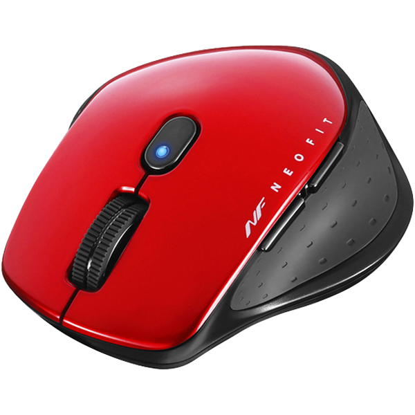 無線 BlueLED 5ボタン NEOFITマウス Sサイズ レッド