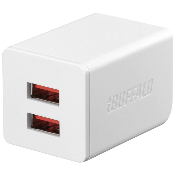 2.4A USB急速充電器 AutoPowerSelect機能搭載 2ポートタイプ 自動判別USBx2 ホワイト